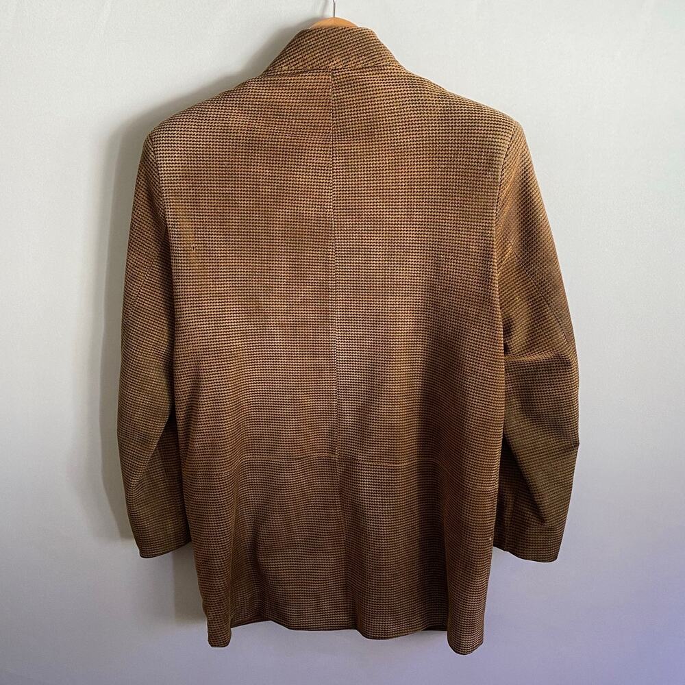 The Limited Leather Blazer Small Vintage Brown Houndstooth Boxy Oversized Career - Picture 6 of 17